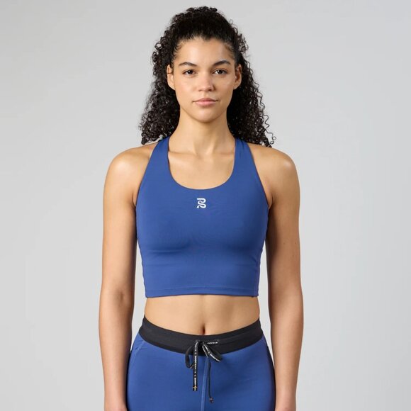 Stamina™ Scoop Neck Race Crop - Space Blue, Sz Small - Picture 1 of 8
